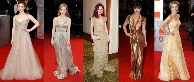 Stars Don their Red Carpet Gowns for the BAFTAs